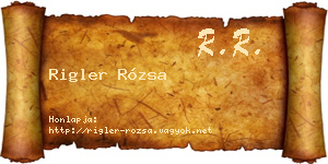 Rigler Rózsa névjegykártya