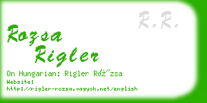 rozsa rigler business card
